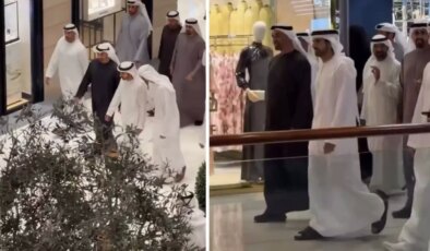 İran’ın füze yağdırdığı BAE’nin Devlet Başkanı Al Nahyan, AVM gezisine çıktı