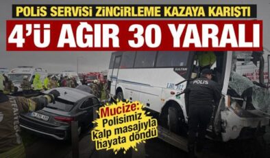İstanbul’da polis servisinin de karıştığı zincirleme kaza: 4’ü ağır 30 yaralı