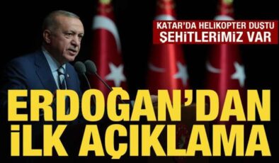 Katar’da düşen helikopterde şehitlerimiz var: Erdoğan’dan ilk açıklama