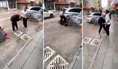 Kız öğrenci, tartıştığı akranını yere yatırıp ayağıyla yüzüne bastı
