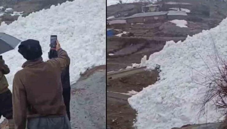 Korku dolu anlar! Çığ evleri teğet geçti: Köylüler o anları kaydetti