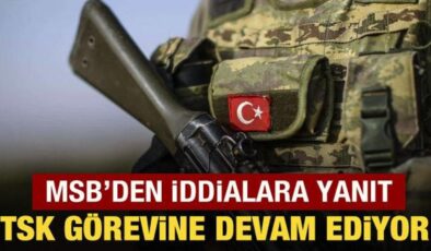 MSB’den Barış Pınarı açıklaması: TSK görevine devam ediyor