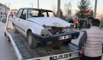 Otomobil park halindeki TIR’a çarptı: 1 yaralı