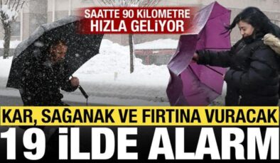 Sağanak, fırtına ve kar alarmı: Saatte 90 kilometreyi bulacak! Meteoroloji 19 ili uyardı