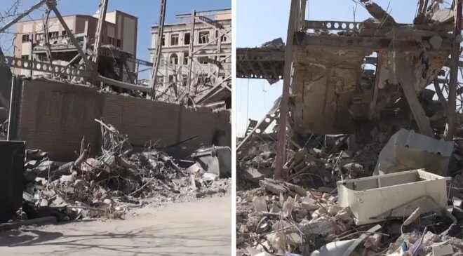 Saldırıların ardından İran’daki cadde bu hale geldi