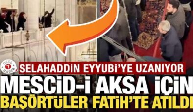 Selahaddin Eyyubi dönemine uzanıyor: Mescid-i Aksa için Fatih’te başörtüler atıldı