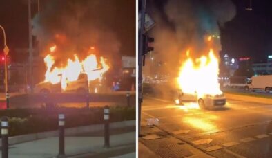 Seyir halindeyken alev alev yandı