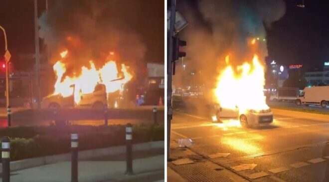 Seyir halindeyken alev alev yandı