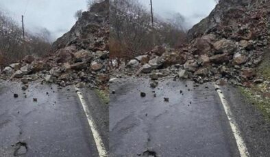 Şırnak’ta kaya düşmesi nedeniyle köy yolu ulaşıma kapandı