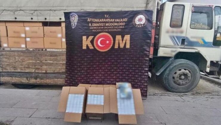 Şüphe üzerine durdurulan kamyon adeta kaçak sigara fabrikası çıktı!