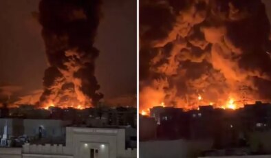 Tahran’da vurulan petrol deposunun yeni görüntüsü