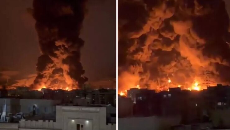 Tahran’da vurulan petrol deposunun yeni görüntüsü