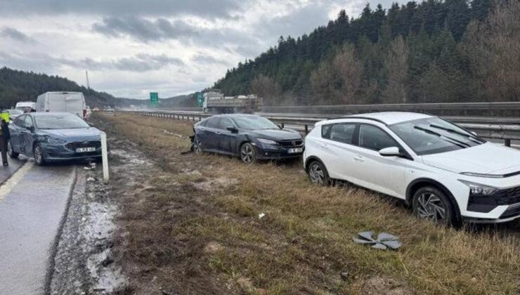 Anadolu Otoyolu’nda 9 araç kazaya karıştı