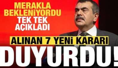 Bakan Tekin’den son dakika açıklamaları! Alınan 7 yeni kararı duyurdu…