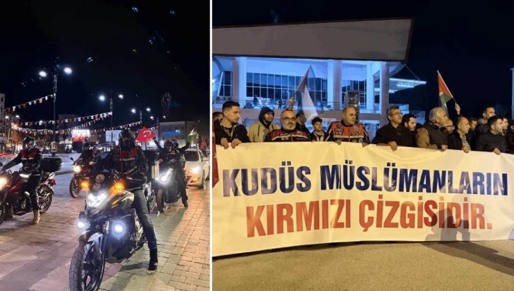 Burdur’da Gazze’ye destek için araç konvoyu oluşturuldu