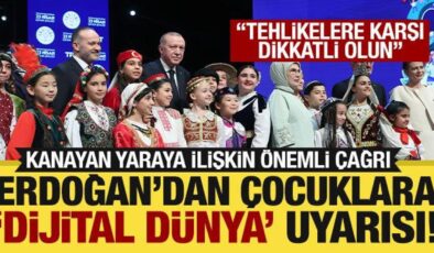 Cumhurbaşkanı Erdoğan’dan çocuklara dijital medya uyarısı: Tehlikelere karşı dikkatli olun
