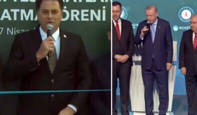 Cumhurbaşkanı Erdoğan’ın ROKETSAN’ın iki numarasına yaptığı uyarı törene damga vurdu