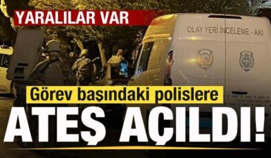Görev başındaki polislere ateş açıldı! Yaralılar var