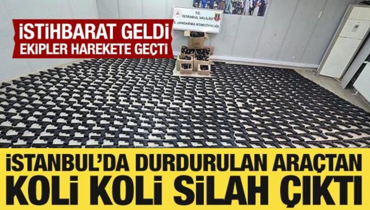 İstanbul’da durdurulan kamyonetten koli koli silah çıktı