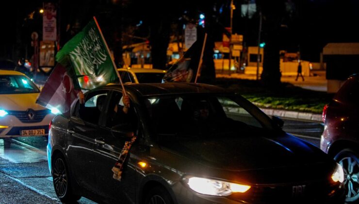 İstanbul’da Gazze’ye destek için araç konvoyu oluşturuldu