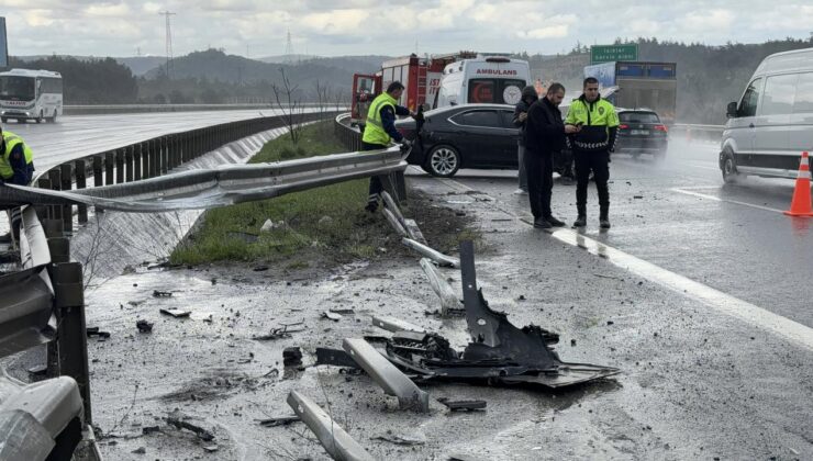 Kuzey Marmara Otoyolu’nda yağış sonrası zincirleme kaza!