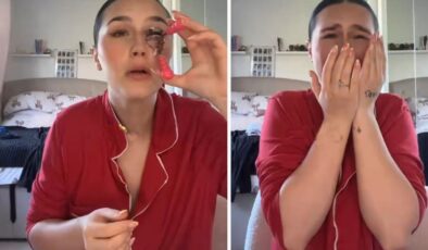 Makyaj videoları çekerken kirpiklerini kaybetti