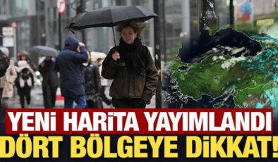 Meteoroloji yeni harita yayımladı: Dört bölgede gök gürültülü sağanak yağış!