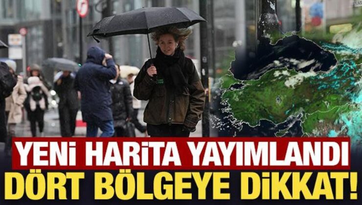 Meteoroloji yeni harita yayımladı: Dört bölgede gök gürültülü sağanak yağış!
