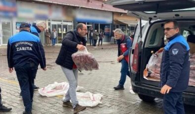 Otogarda yüzlerce kilo kaçak et ele geçirildi