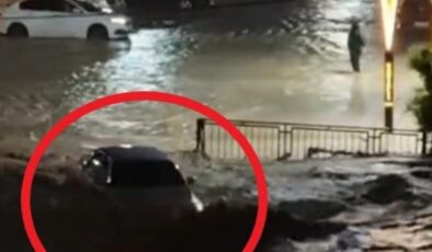 Sel faciasının yeni görüntüleri: İki kişiye mezar olan otomobil böyle sürüklenmiş