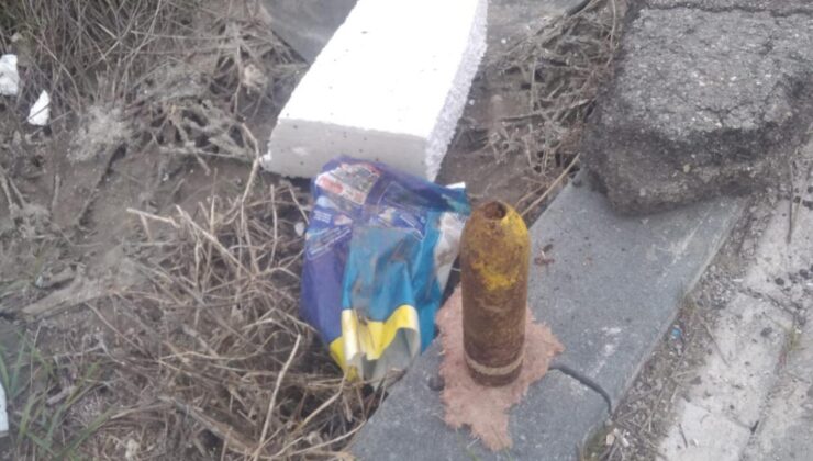 Sivas’ta yol kenarında havan topu bulundu