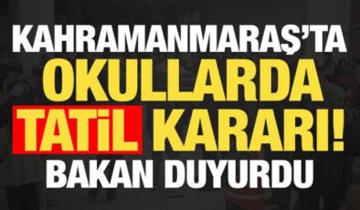 Son dakika: Kahramanmaraş’ta eğitime 2 gün ara verildi!