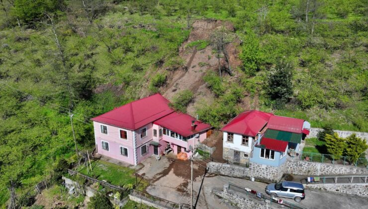 Trabzon’da heyelan: Bir evde hasar oluştu, bir ev tahliye edildi