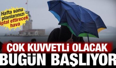 Türkiye’ye hafta sonu uyarısı: Kuvvetli yağış ve fırtına vuracak! Bugün başlıyor…