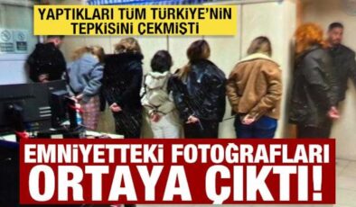 Yaptıkları tüm Türkiye’nin tepkisini çekmişti! Emniyetteki fotoğrafları ortaya çıktı