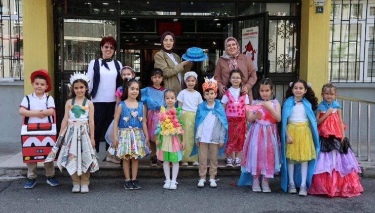 Atık malzemeler çocukların ellerinde sanata dönüştü!