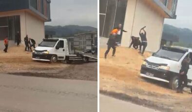 Çekiciyi önce üzerlerine sürdü, sonra sopayla saldırdı
