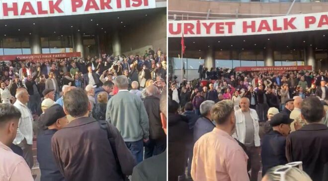 CHP Genel Merkezi’nin önünde "Hain Kemal" sloganları atılıyor