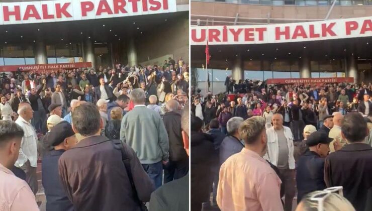 CHP Genel Merkezi’nin önünde "Hain Kemal" sloganları atılıyor