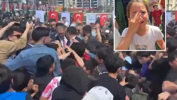 Çocuklara top ve oyuncak dağıtımı izdihama neden oldu