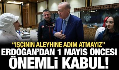 Erdoğan 1 Mayıs öncesi işçilerle görüştü: İşçinin aleyhine adım atmayız!