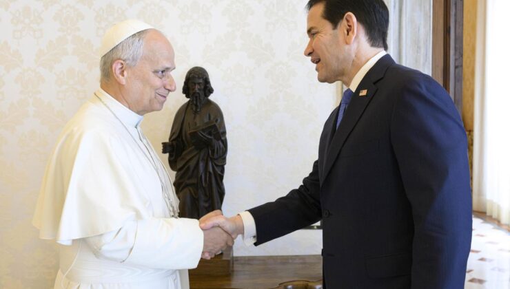 Gerilim sonrası ilk temas! Rubio ile Papa Vatikan’da bir araya geldi