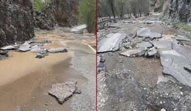 İlçeye giden yol kapandı: Şiddetli yağış sonrası sular altında kaldı!