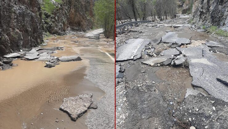 İlçeye giden yol kapandı: Şiddetli yağış sonrası sular altında kaldı!
