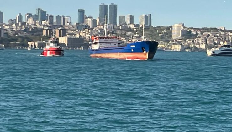 İstanbul Boğazı’nda makine arızası yapan gemi kurtarıldı