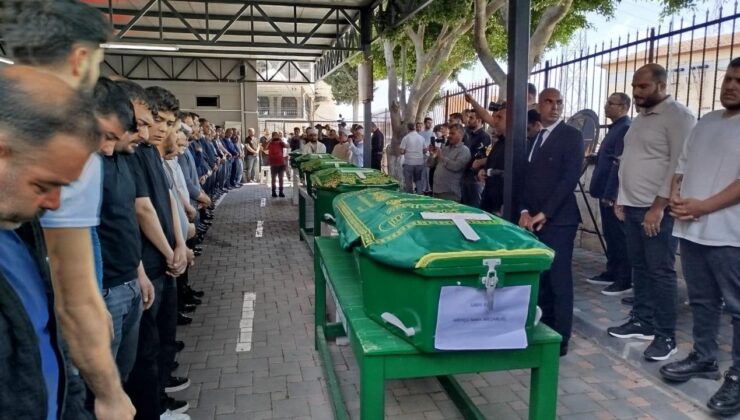 Mersin’de acı görüntü! 5 tabut yan yana dizildi