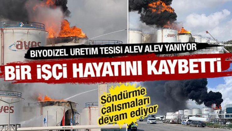 Mersin’de korkutan yangın: Biyodizel üretim tesisinde alevler yükseliyor