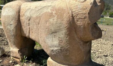 Roma dönemine ait aslan heykeli ele geçirildi
