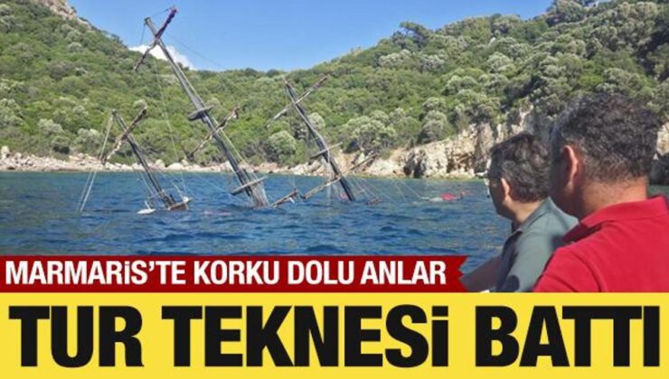 Son dakika: Marmaris’te tur teknesi battı!