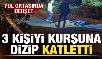 Yol ortasında dehşet! 3 kişiyi kurşuna dizip katletti